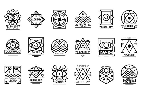 Download Geometric Alchemy Icons Set - Alchemy Collection