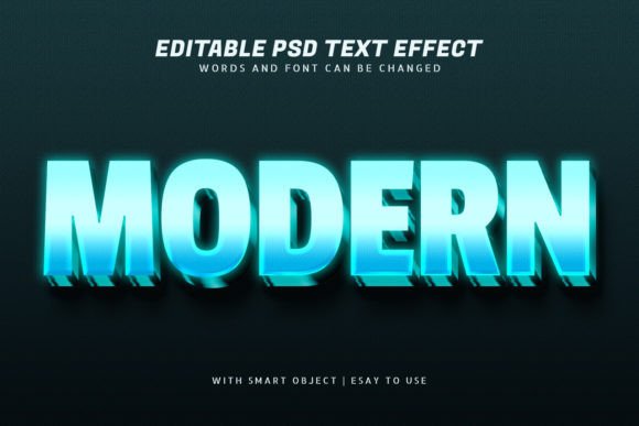 Download Modern 3d Blue Glow Text Effect Editable - Premium Resources