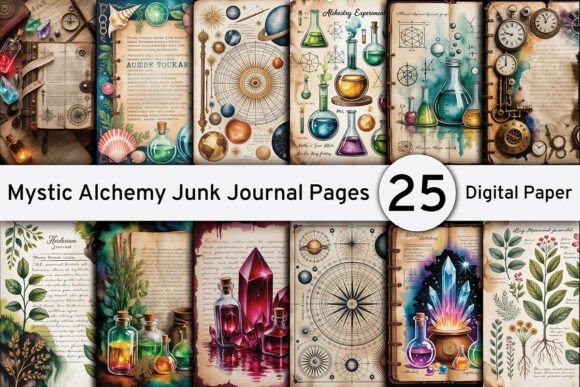 Download Mystic Alchemy Junk Journal Pages - Alchemy Collection