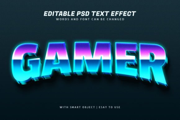Download Gamer 3d Glow Text Effect Editable - Premium Resources